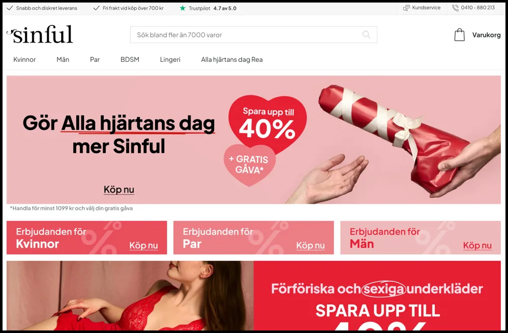 Sinful sexbutik online